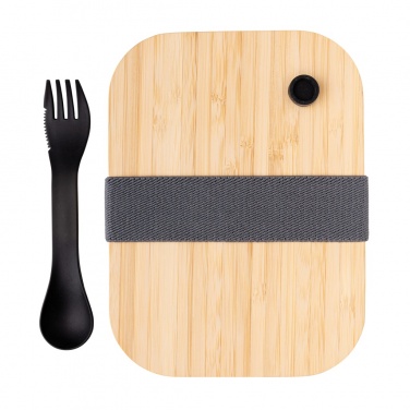 Logotrade werbemittel das Foto: Lunch-Box aus Glas mit Bambusdeckel