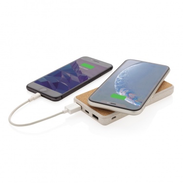 Logotrade werbemittel das Foto: Kork und Weizen 8.000 mAh Wireless Powerbank