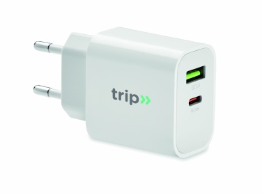 Logotrade Werbegeschenke das Foto: 18W 2-Port USB-Ladegerät EU-Ste