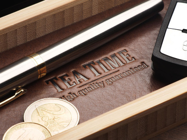 Logotrade Logogeschenke das Foto: Schreibtisch-Organizer aus Holz 1852292