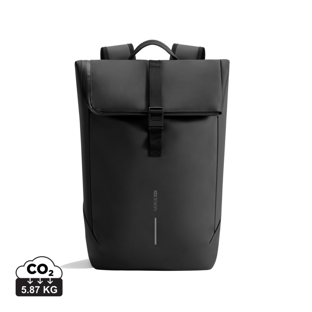 Logotrade Werbeartikel das Foto: Urban wasserabweisender Flap-Top Rucksack