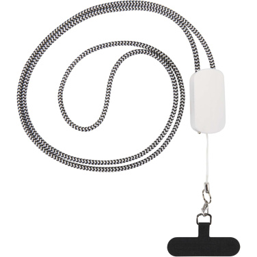 Logotrade Werbeartikel das Foto: Anser Smartphone Lanyard aus recyceltem Kunststoff mit 27 W 5-in-1 integriertem Kabel