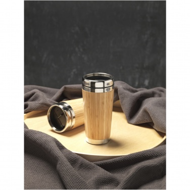 Logo trade promotional gift photo of: Bambus 450 ml tumbler with bamboo outer
