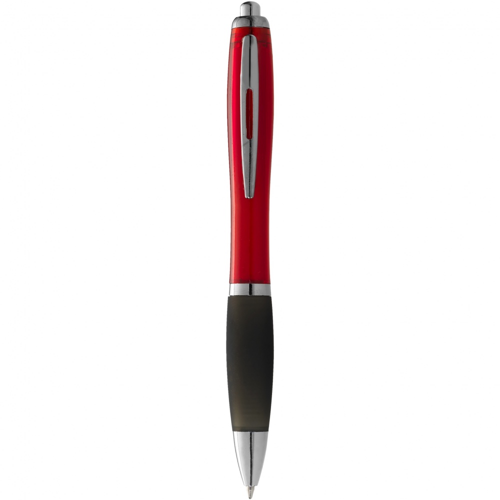 Logo trade promotional giveaway photo of: Nash ballpoint pen coloured barrel and black grip