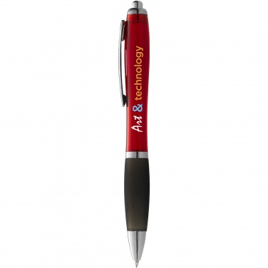 Logo trade promotional merchandise image of: Nash ballpoint pen coloured barrel and black grip