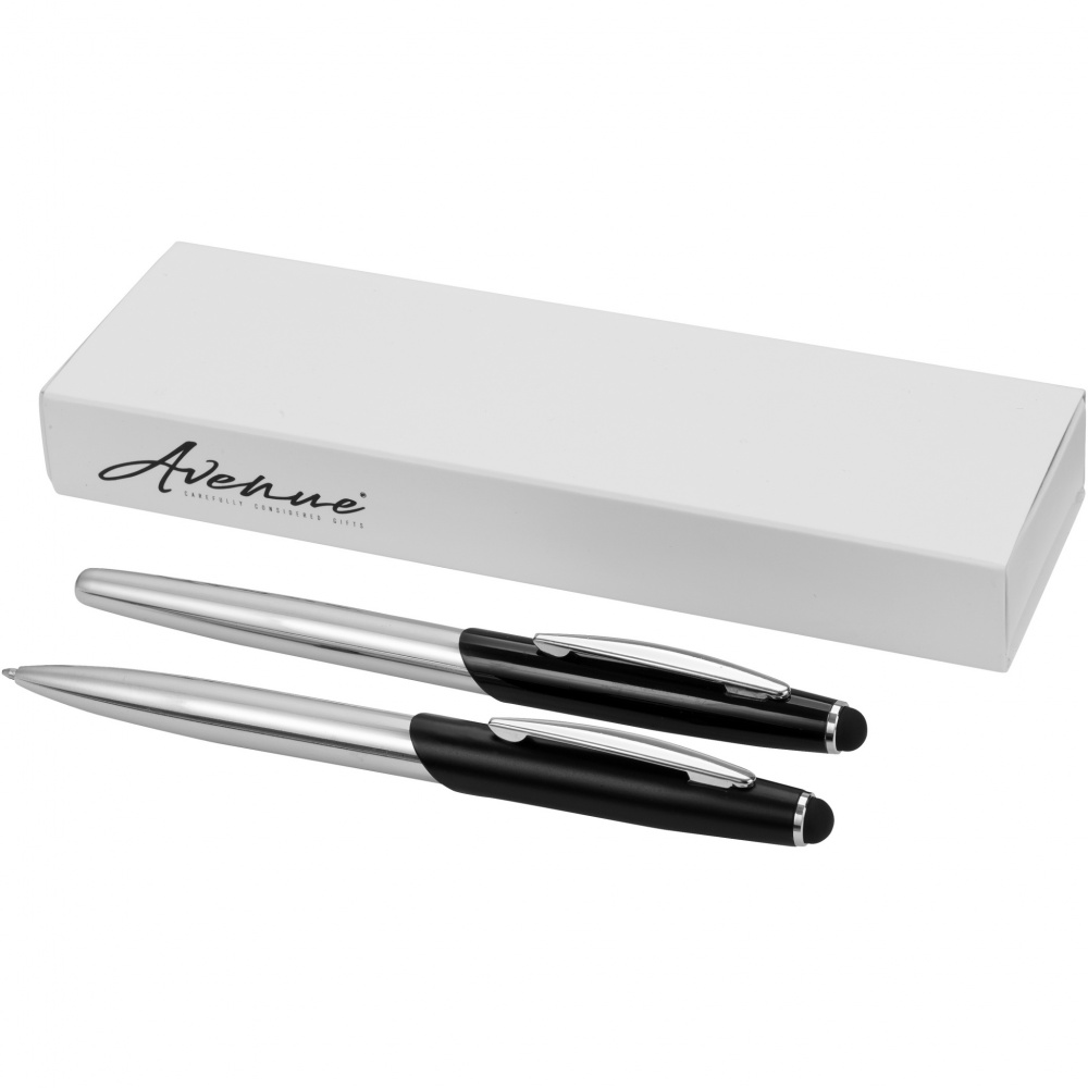 Logo trade promotional gifts picture of: Geneva stylus ballpoint pen and rollerball pen set