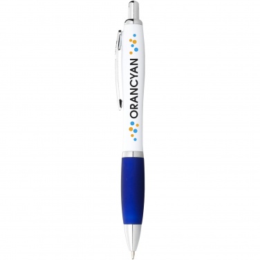 Logotrade promotional giveaway picture of: Nash ballpoint pen white barrel and coloured grip