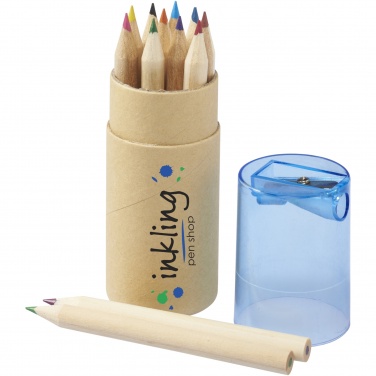 Logo trade promotional items picture of: Hef 12-piece coloured pencil set with sharpener
