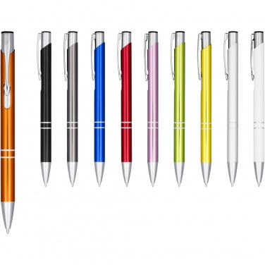 Logo trade promotional giveaways image of: Moneta anodized aluminium click ballpoint pen