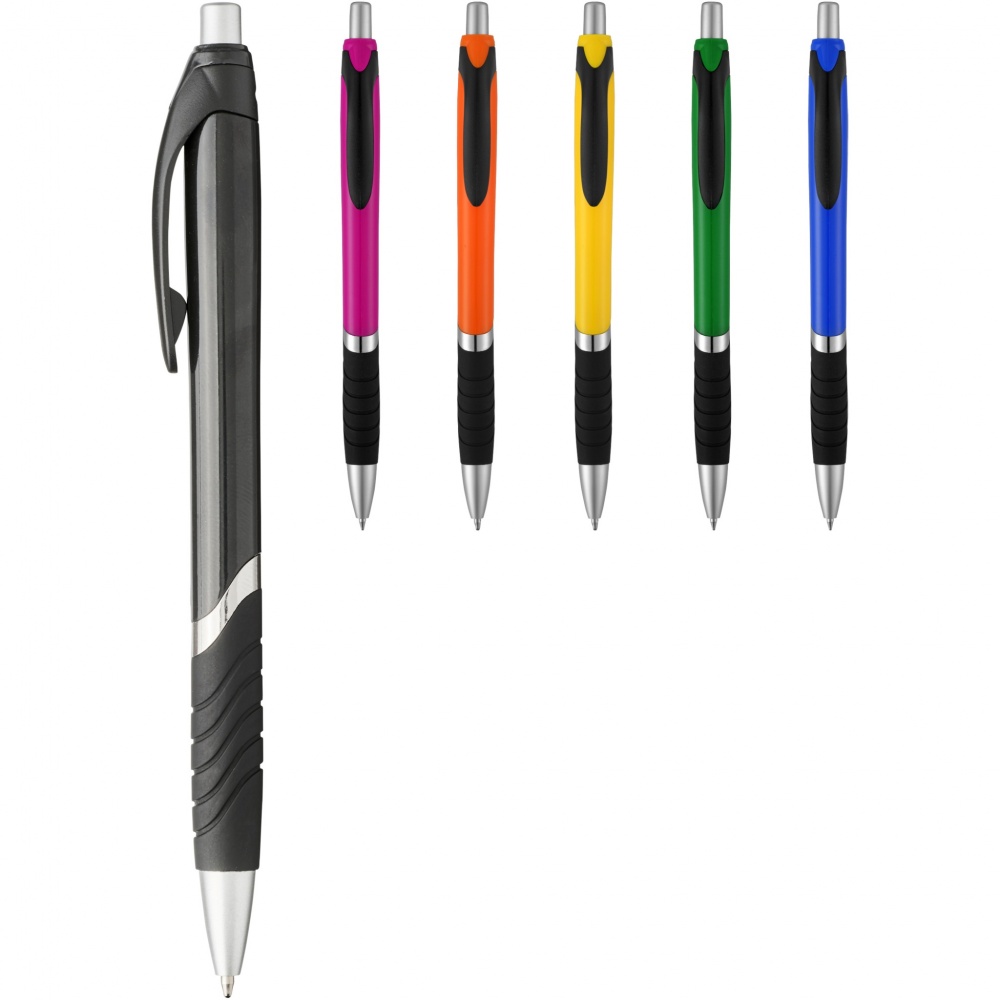 Logo trade promotional gift photo of: Turbo ballpoint pen with rubber grip