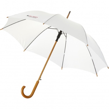 Logo trade promotional merchandise image of: Kyle 23" auto open umbrella wooden shaft and handle