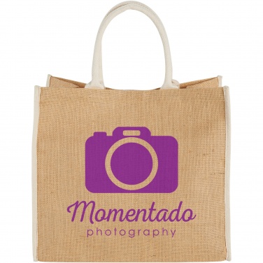 Logo trade advertising products picture of: Harry coloured edge jute tote bag 25L