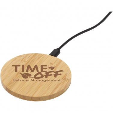 Logo trade business gift photo of: Essence 5W bamboo wireless charging pad