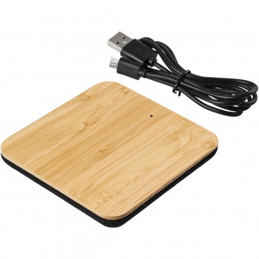 Logotrade promotional merchandise photo of: Leaf 5W bamboo and fabric wireless charging pad