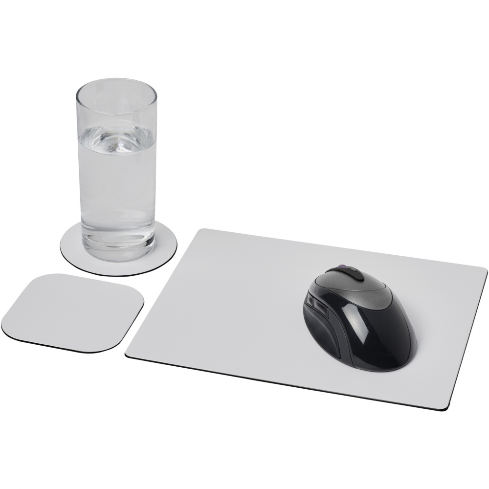 Logo trade business gifts image of: Brite-Mat® mouse mat and coaster set combo 1