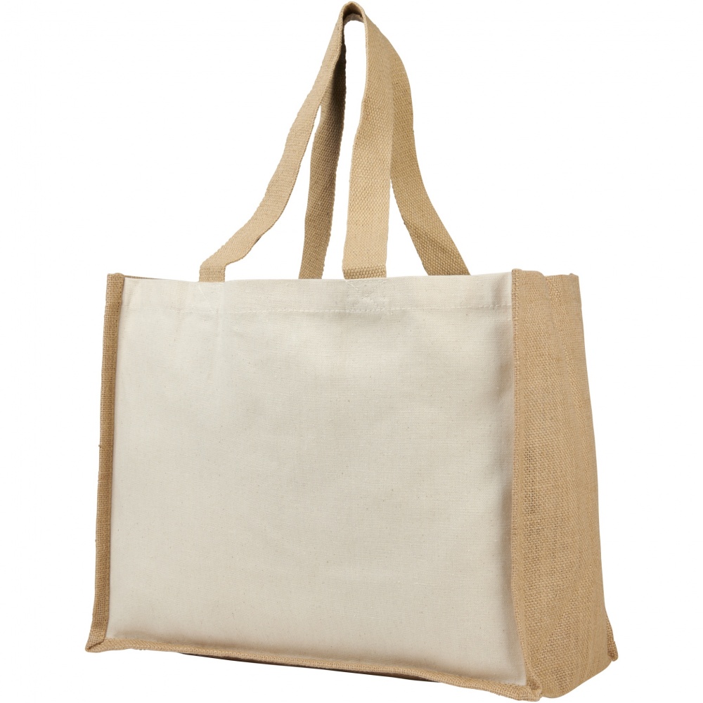 Logo trade promotional products image of: Varai 320 g/m² canvas and jute shopping tote bag 23L
