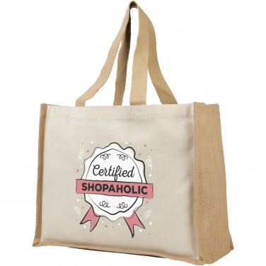 Logo trade promotional item photo of: Varai 320 g/m² canvas and jute shopping tote bag 23L