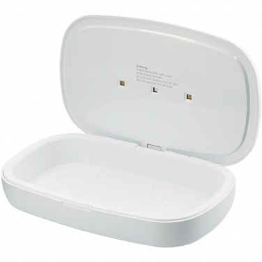 Logo trade promotional merchandise picture of: Capsule UV smartphone sanitizer with 5W wireless charging pad