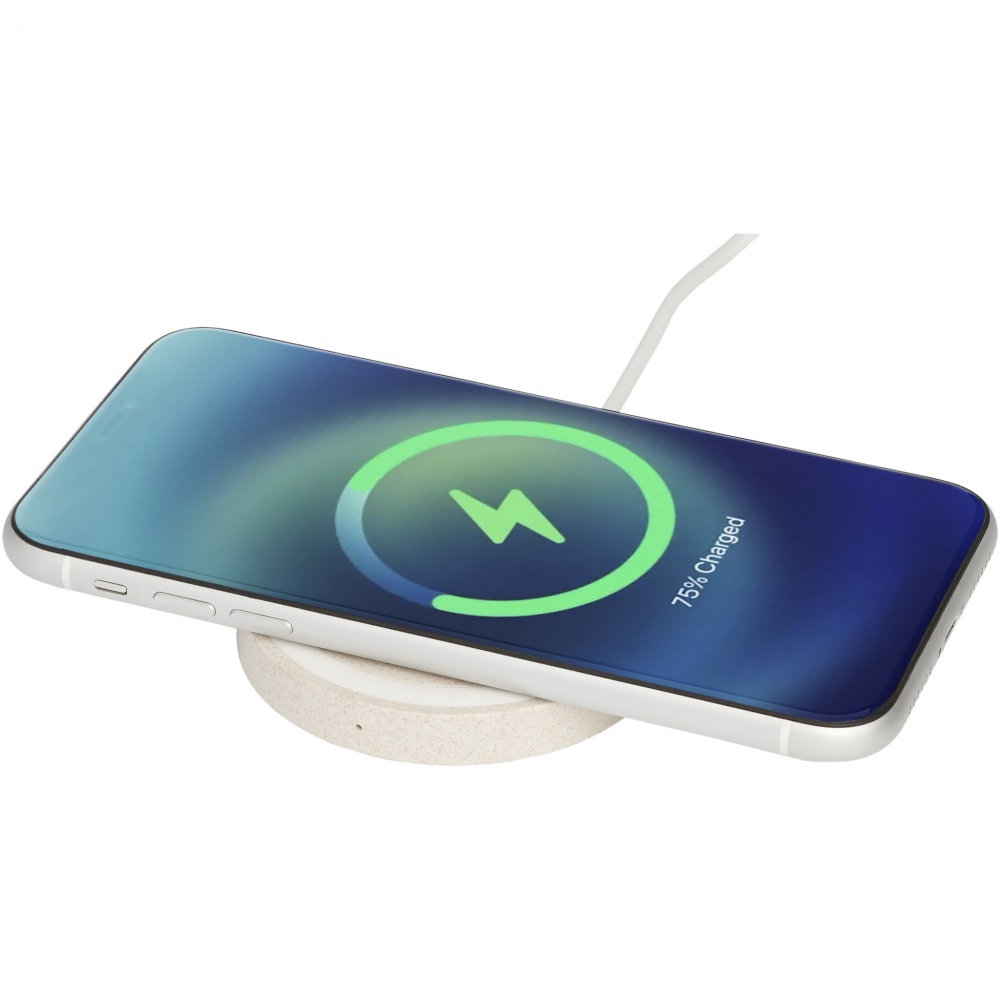 Logo trade corporate gifts picture of: Naka 5W wheat straw wireless charging pad