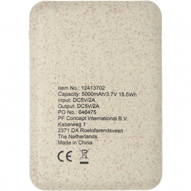 Logotrade promotional merchandise picture of: Asama 5000 mAh wheat straw power bank