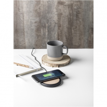 Logotrade corporate gift picture of: Kivi 10W limestone/cork wireless charging pad
