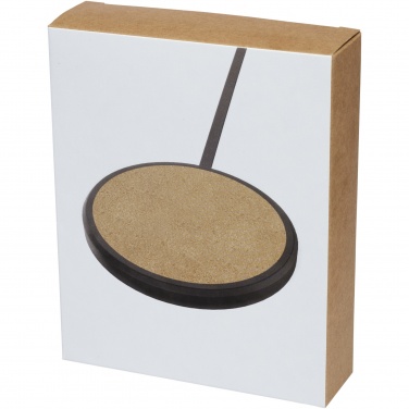Logo trade promotional item photo of: Kivi 10W limestone/cork wireless charging pad