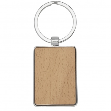 Logo trade promotional products image of: Mauro beech wood rectangular keychain