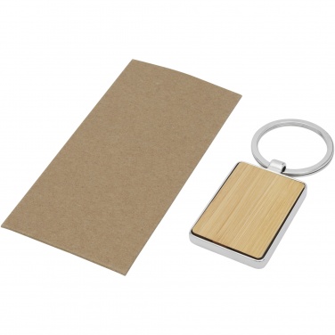 Logo trade corporate gifts picture of: Neta bamboo rectangular keychain