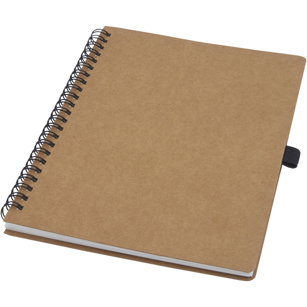 Logotrade promotional giveaway picture of: Cobble A5 wire-o recycled cardboard notebook with stone paper