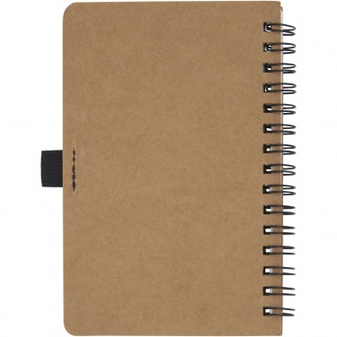 Logo trade promotional gifts image of: Cobble A6 wire-o recycled cardboard notebook with stone paper
