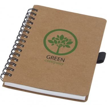 Logotrade corporate gift image of: Cobble A6 wire-o recycled cardboard notebook with stone paper