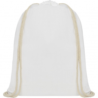 Logo trade promotional items image of: Oregon 140 g/m² cotton drawstring bag 5L
