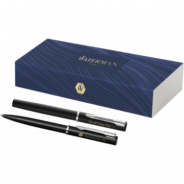 Logo trade advertising products image of: Waterman Allure ballpoint and rollerball pen set