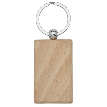 Logo trade promotional items picture of: Gian beech wood rectangular keychain