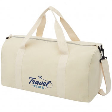 Logotrade promotional merchandise picture of: Pheebs 450 g/m² recycled cotton and polyester duffel bag 24L