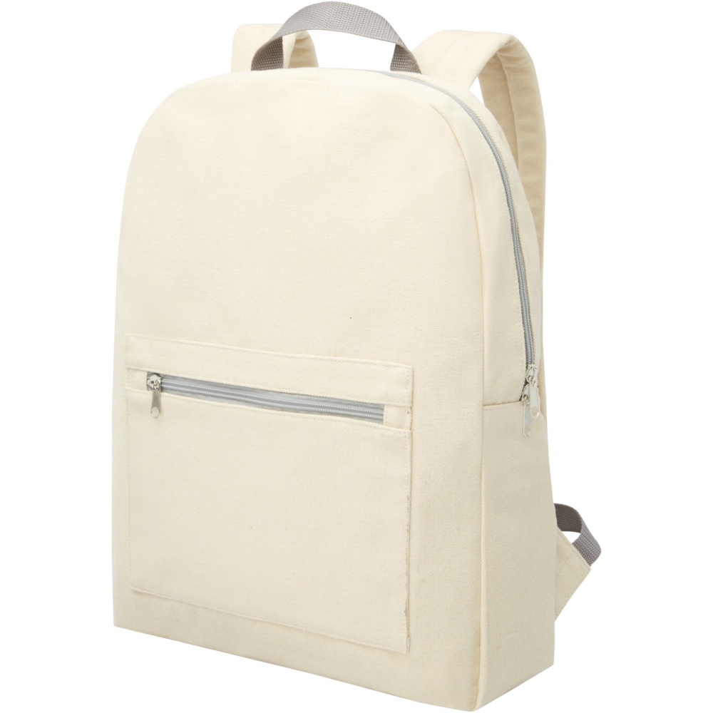 Logo trade promotional merchandise picture of: Pheebs 450 g/m² recycled cotton and polyester backpack 10L