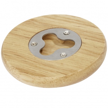 Logo trade business gift photo of: Scoll wooden coaster with bottle opener
