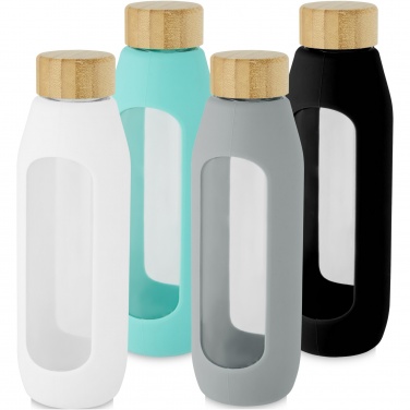 Logo trade promotional items image of: Tidan 600 ml borosilicate glass bottle with silicone grip