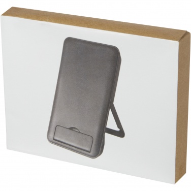 Logo trade promotional gifts image of: Loop 10W recycled plastic wireless charging pad with phone stand