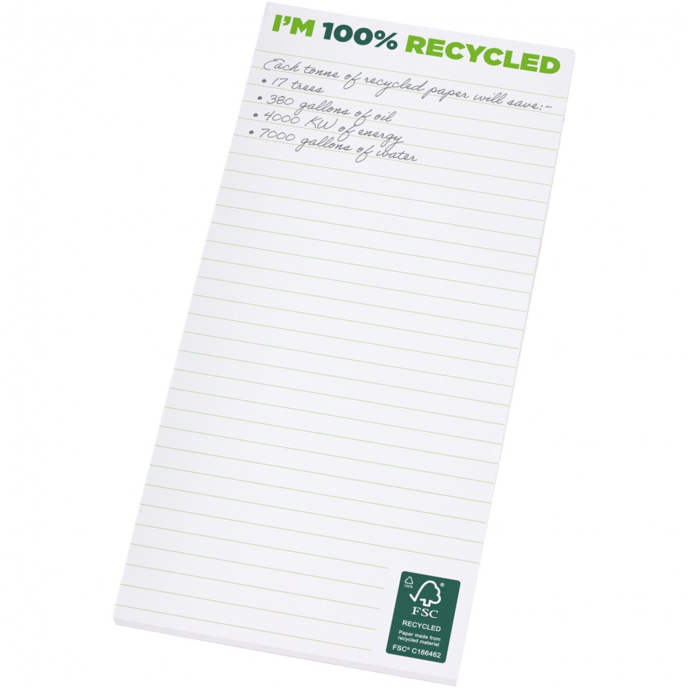 Logo trade corporate gifts image of: Desk-Mate® 1/3 A4 recycled notepad