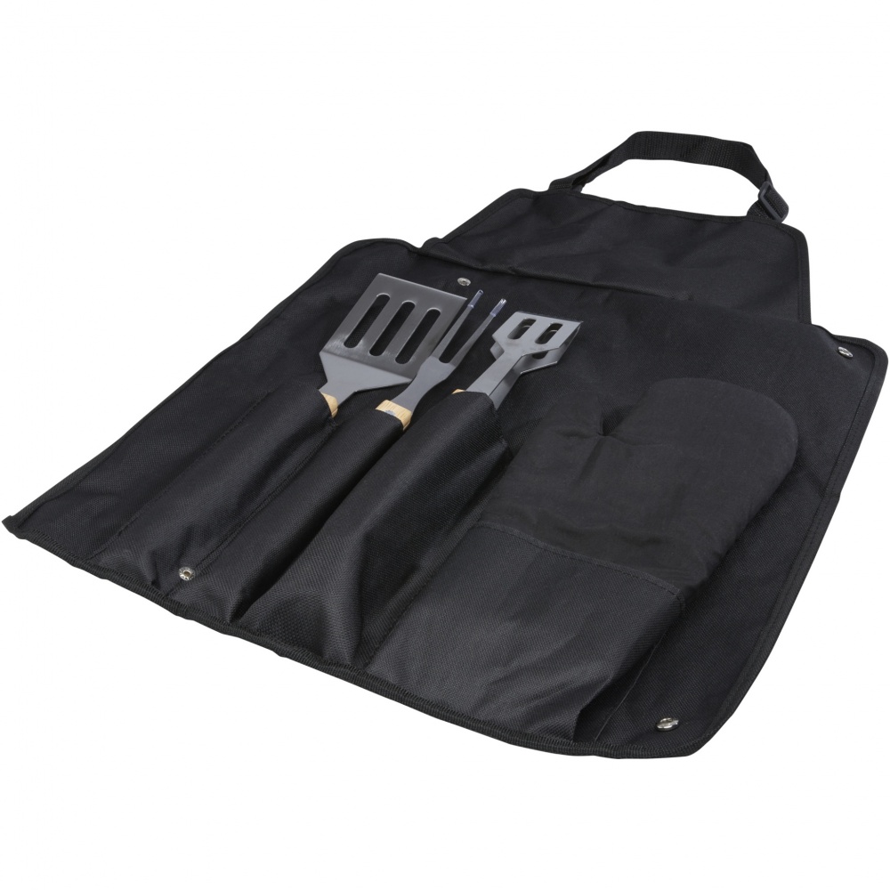 Logo trade business gifts image of: Gril 3-piece BBQ tools set and glove 