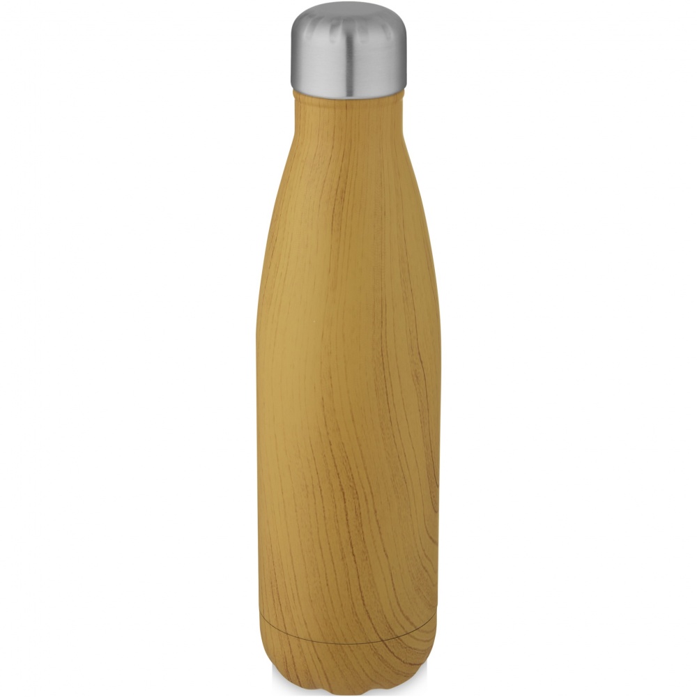 Logo trade promotional products image of: Cove 500 ml vacuum insulated stainless steel bottle with wood print