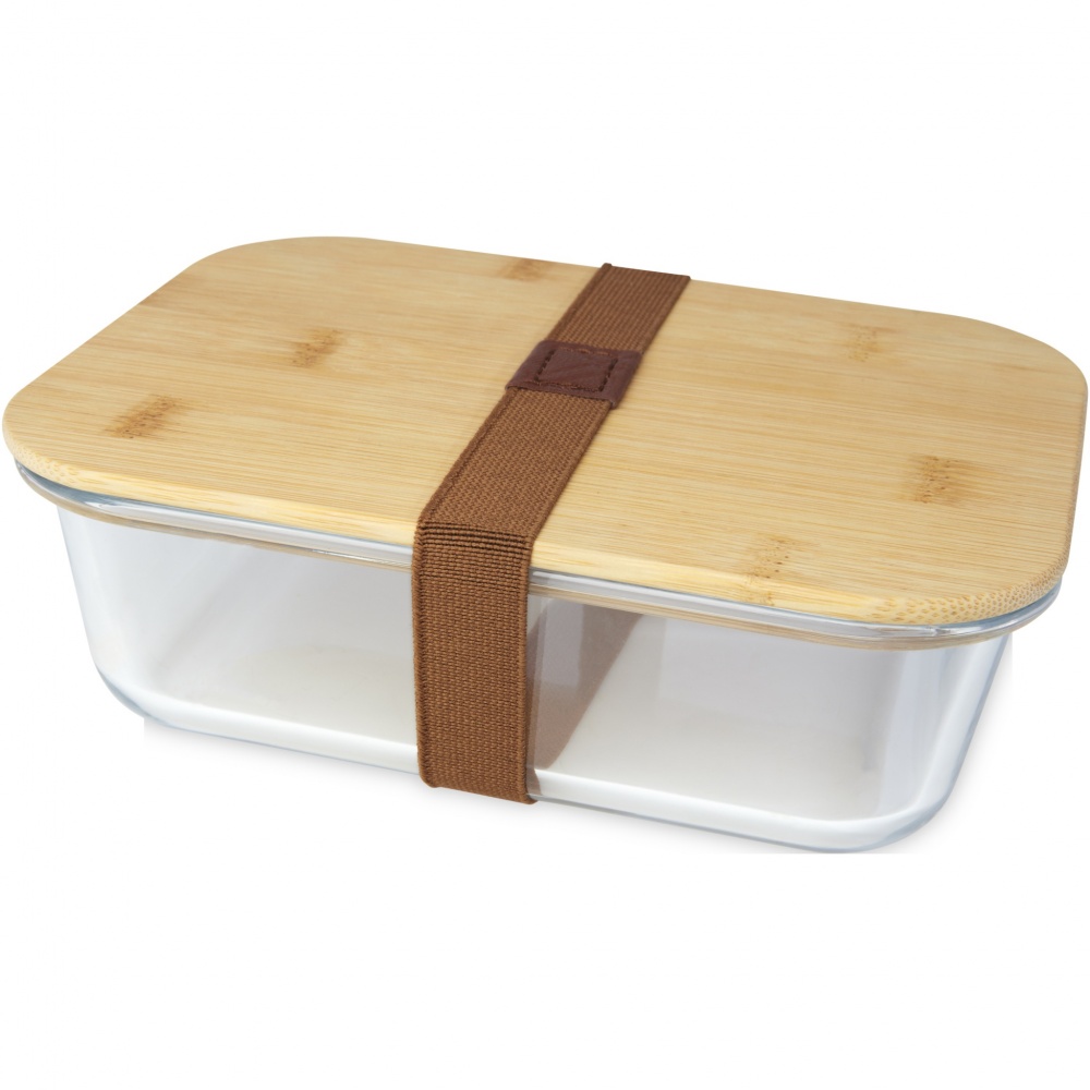 Logo trade advertising product photo of: Roby glass lunch box with bamboo lid