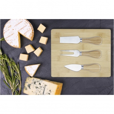 Logo trade promotional items image of: Ement bamboo cheese board and tools
