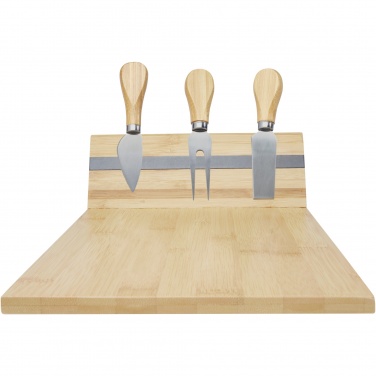 Logo trade promotional giveaways picture of: Mancheg bamboo magnetic cheese board and tools