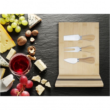 Logo trade advertising product photo of: Mancheg bamboo magnetic cheese board and tools