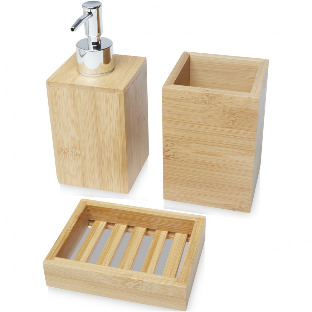 Logotrade promotional merchandise image of: Hedon 3-piece bamboo bathroom set