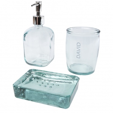 Logo trade promotional gifts picture of: Jabony 3-piece recycled glass bathroom set