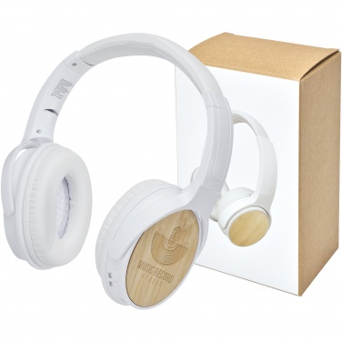 Logo trade promotional gift photo of: Athos bamboo Bluetooth® headphones with microphone