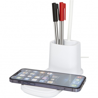 Logo trade corporate gifts image of: Bright desk lamp and organizer with wireless charger